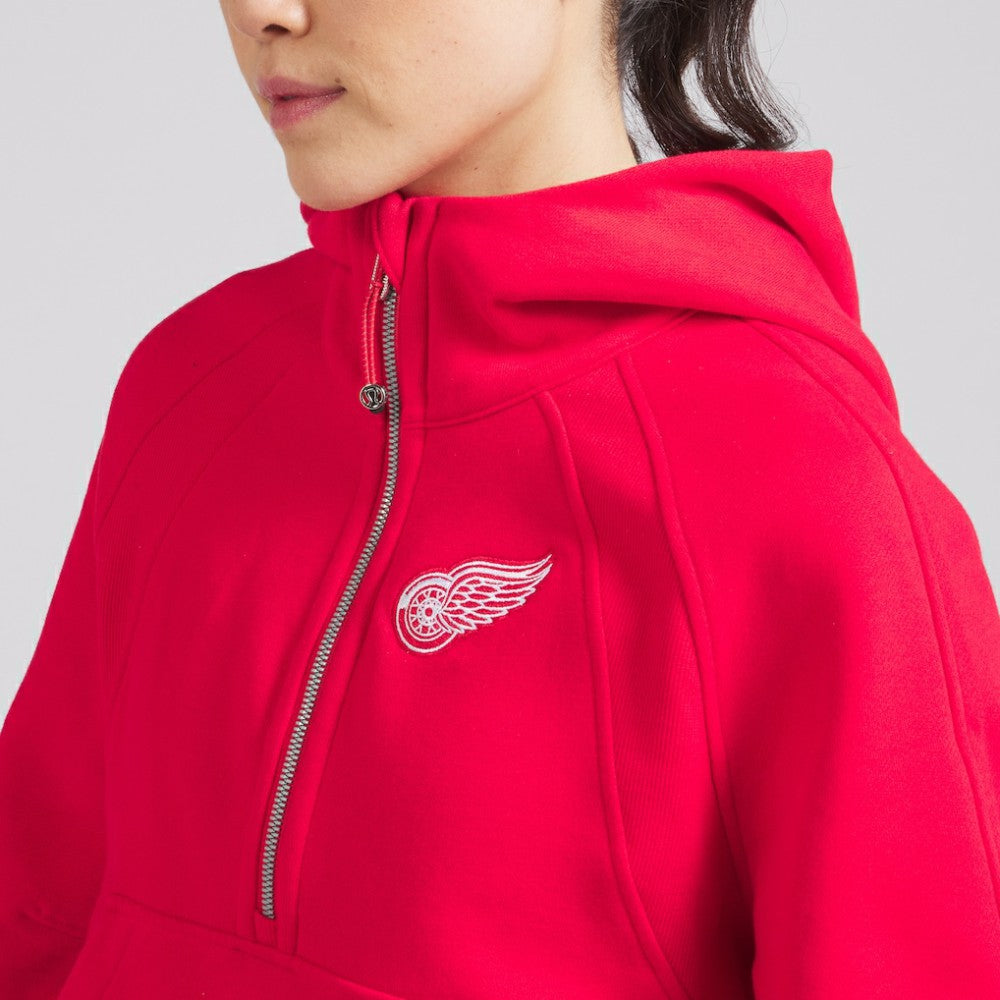 Detroit Red Wings lululemon Women's Scuba Oversized Half-Zip Hoodie - True Red | US 202151275