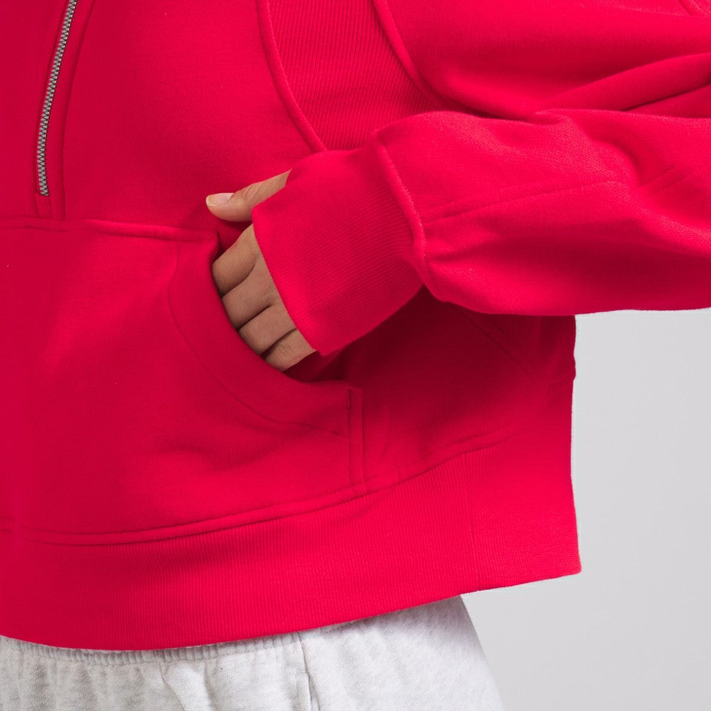Detroit Red Wings lululemon Women's Scuba Oversized Half-Zip Hoodie - True Red | US 202151275