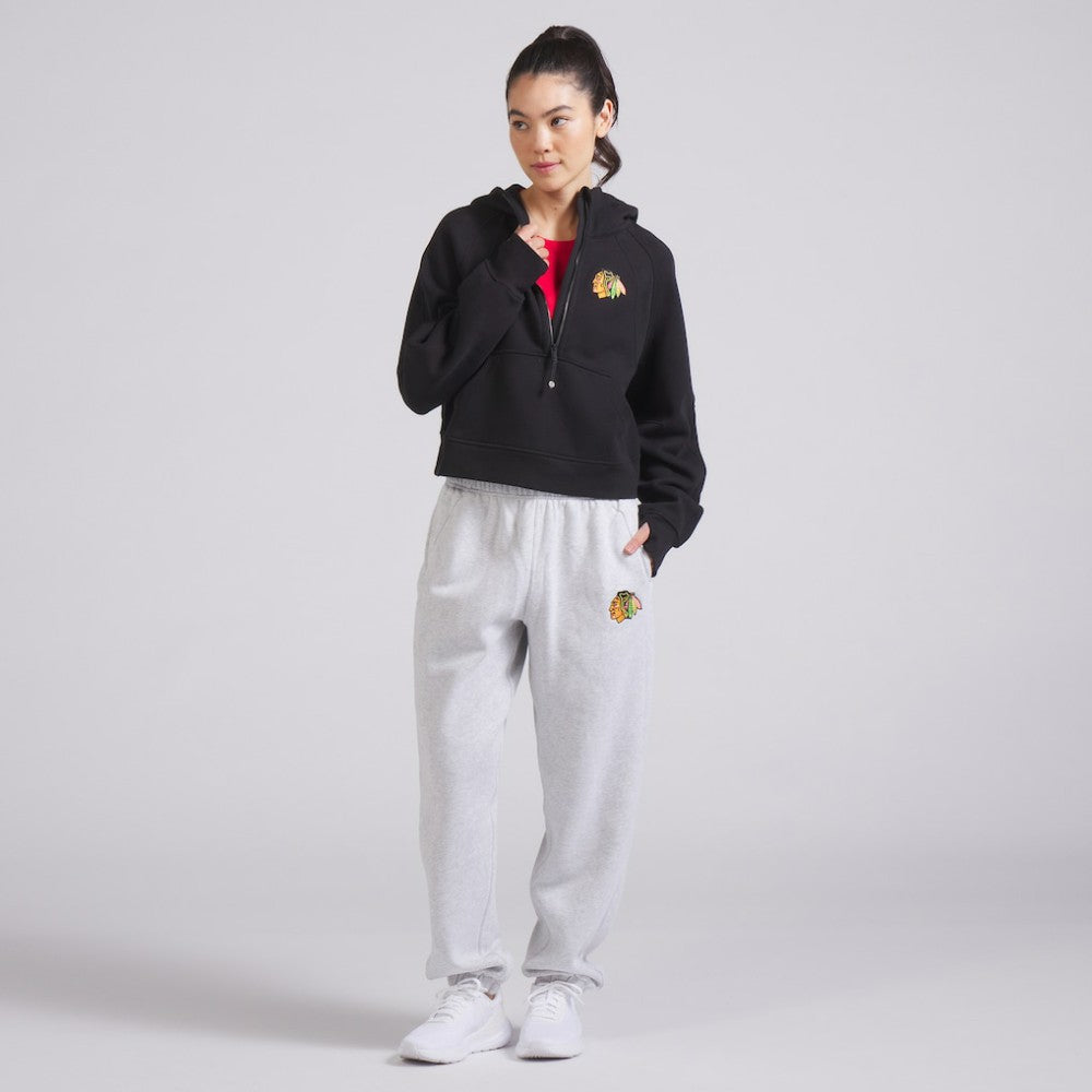 Chicago Blackhawks lululemon Women's Scuba Oversized Half-Zip Hoodie - Black | US 202151278