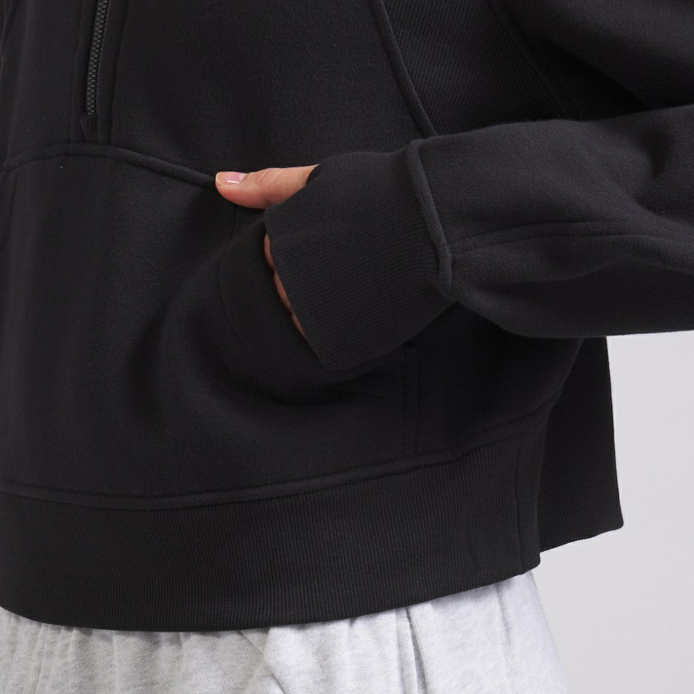 Chicago Blackhawks lululemon Women's Scuba Oversized Half-Zip Hoodie - Black | US 202151278