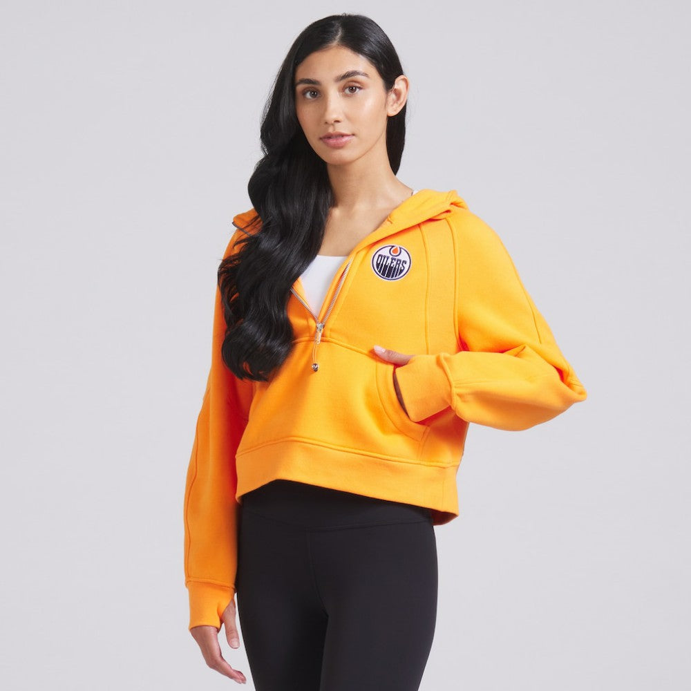 Edmonton Oilers lululemon Women's Scuba Oversized Half-Zip Hoodie - Tiger | US 202151281