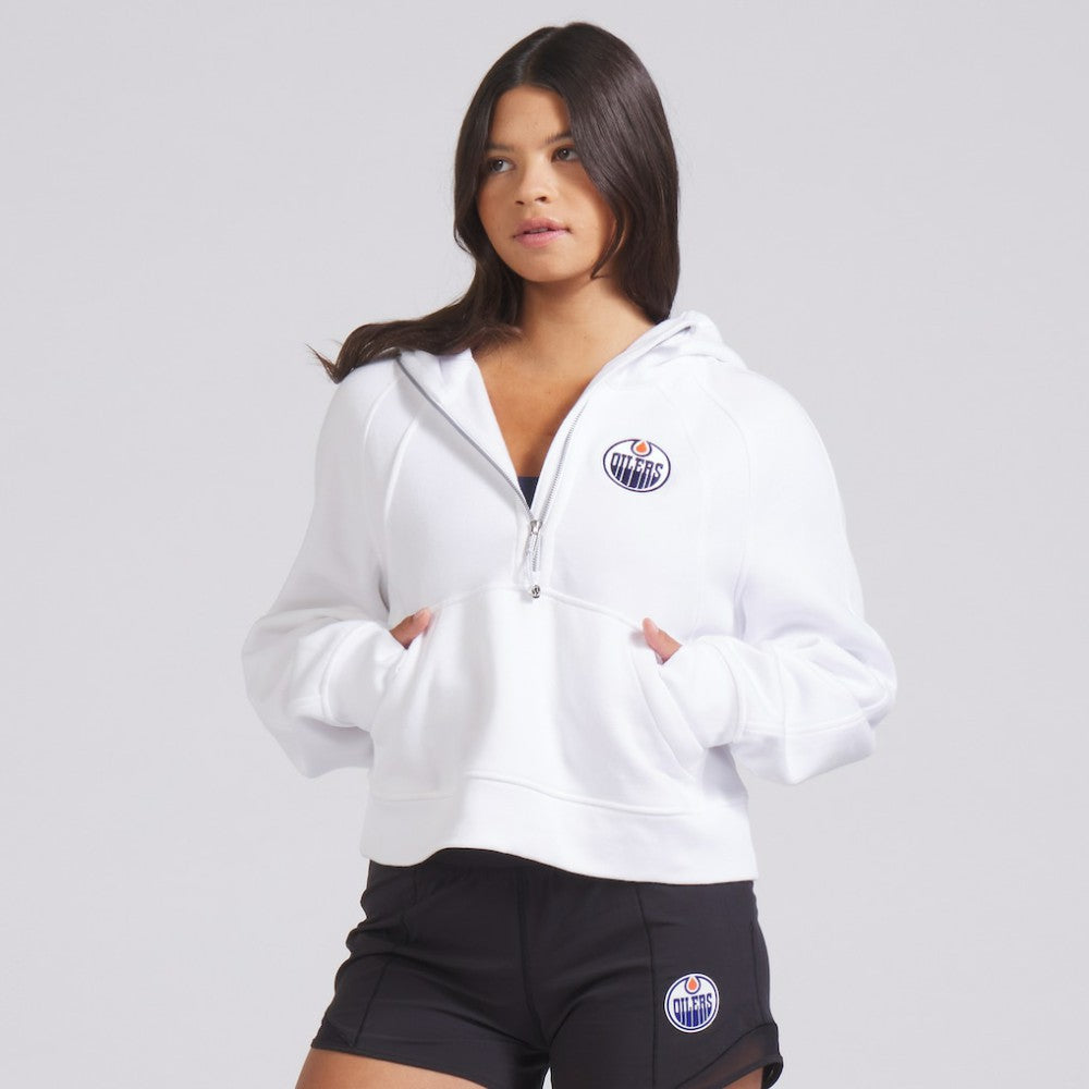 Edmonton Oilers lululemon Women's Scuba Oversized Half-Zip Hoodie - White | US 202151283