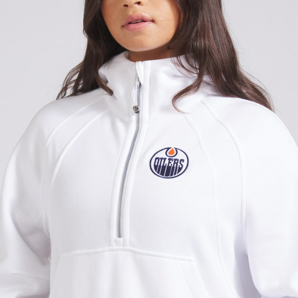 Edmonton Oilers lululemon Women's Scuba Oversized Half-Zip Hoodie - White | US 202151283