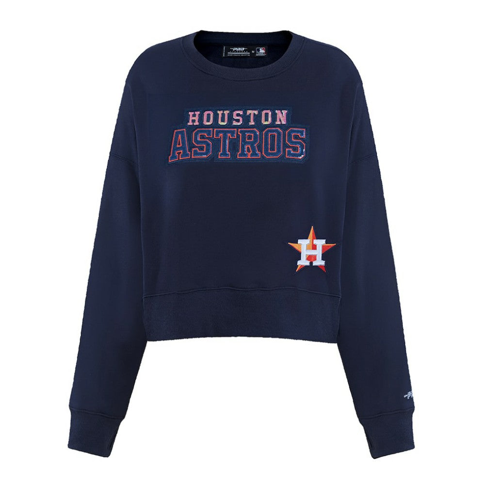 Houston Astros Pro Standard Women's Game Day Classics Crewneck Pullover Sweatshirt - Navy Pullover