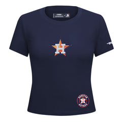 Houston Astros Pro Standard Women's Game Day Classics Baby Doll Cropped T-Shirt - Navy T-shirts