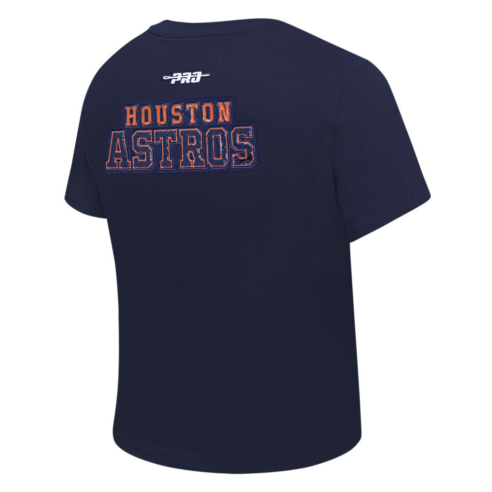 Houston Astros Pro Standard Women's Game Day Classics Baby Doll Cropped T-Shirt - Navy T-shirts