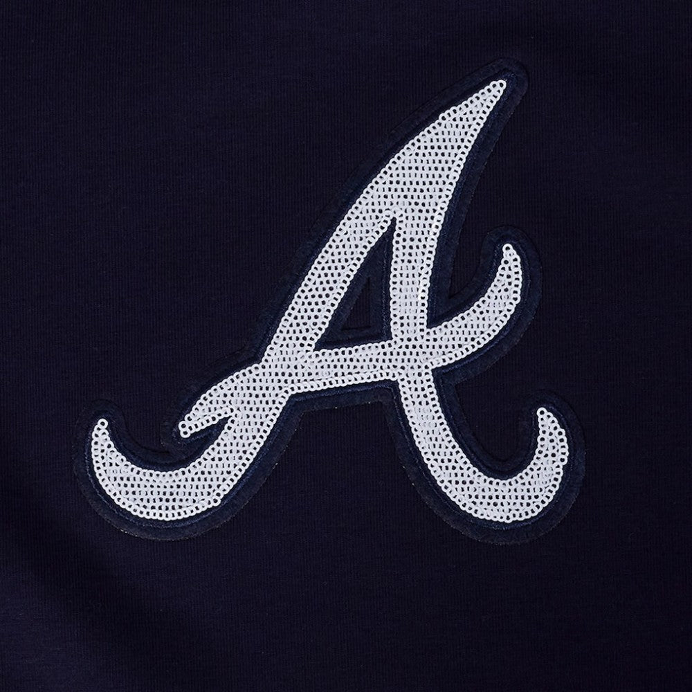 Atlanta Braves Pro Standard Women's Game Day Classics Baby Doll Cropped T-Shirt - Navy T-shirts
