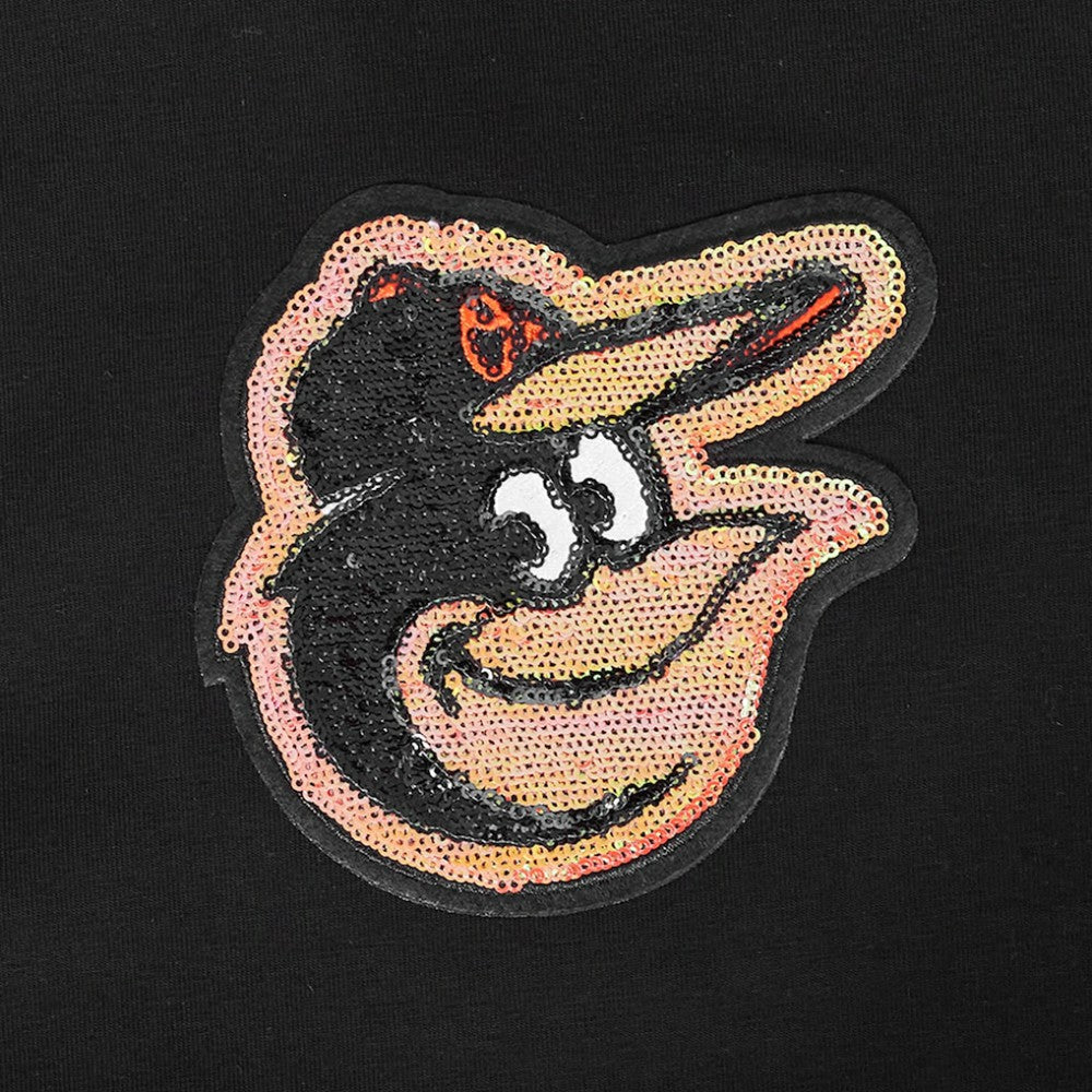 Baltimore Orioles Pro Standard Women's Game Day Classics Baby Doll Cropped T-Shirt - Black T-shirts