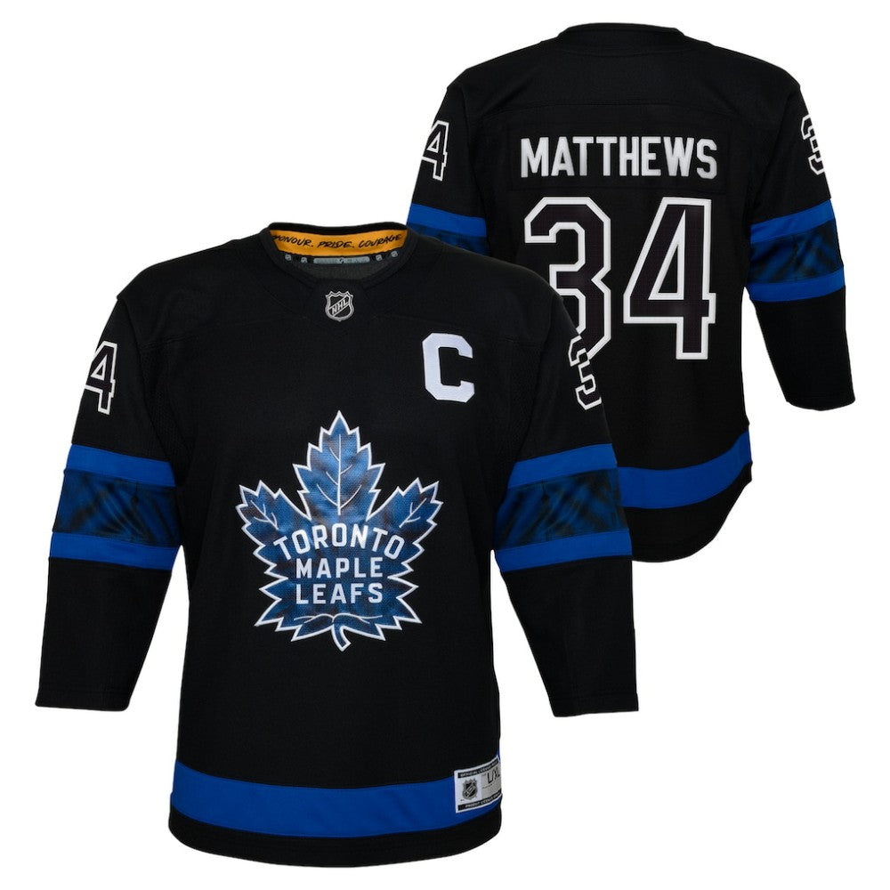 Auston Matthews Toronto Maple Leafs Youth Alternate Premier Player Jersey - Black | US 202152560
