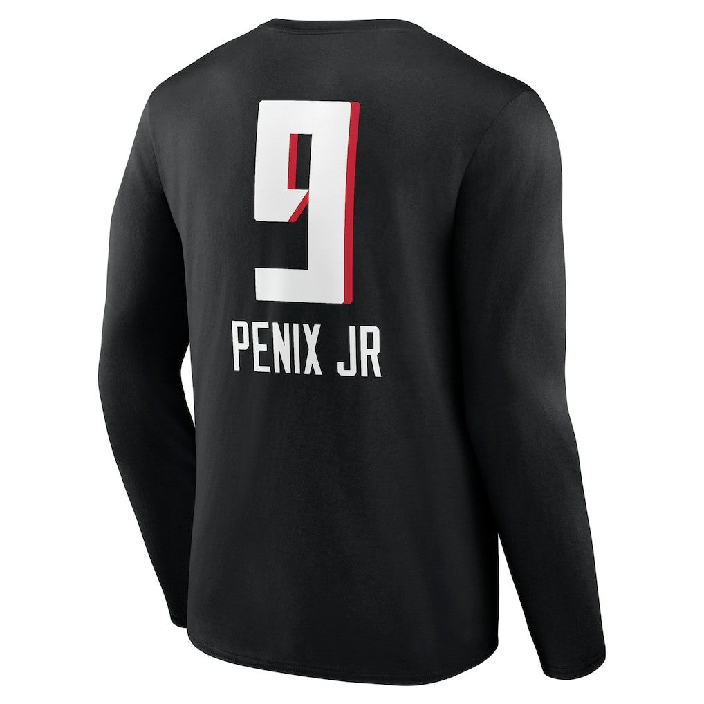 Michael Penix Jr. Atlanta Falcons Name & Number Team Wordmark Long Sleeve T-Shirt - Black T-shirts