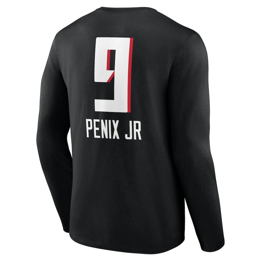 Michael Penix Jr. Atlanta Falcons Name & Number Team Wordmark Long Sleeve T-Shirt - Black T-shirts