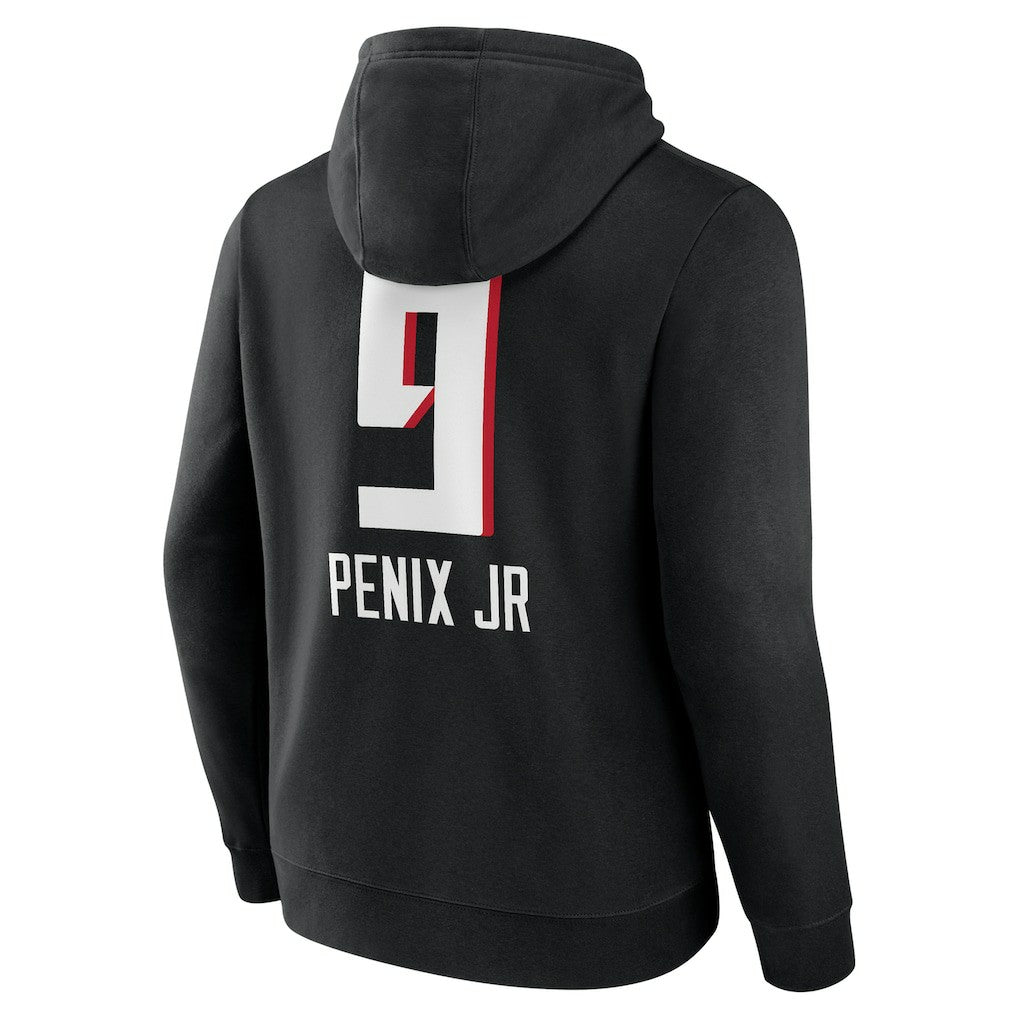 Michael Penix Jr. Atlanta Falcons Name & Number Team Wordmark Pullover Hoodie - Black Hoodies