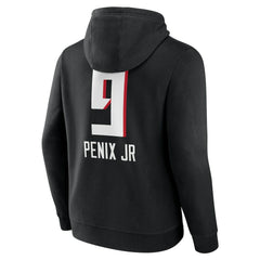 Michael Penix Jr. Atlanta Falcons Name & Number Team Wordmark Pullover Hoodie - Black Hoodies