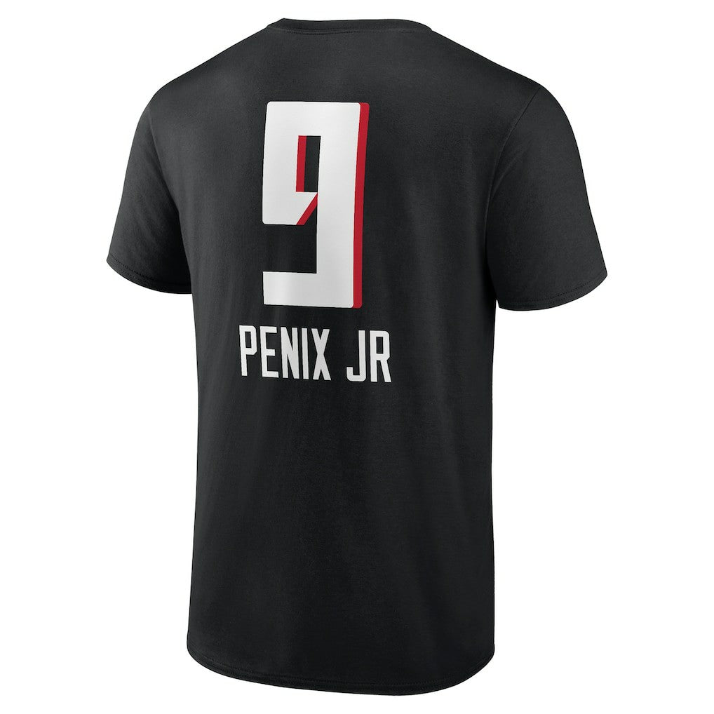 Michael Penix Jr. Atlanta Falcons Name & Number Team Wordmark T-Shirt - Black T-shirts