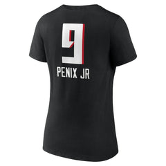 Michael Penix Jr. Atlanta Falcons Women's Name & Number Team Wordmark V-Neck T-Shirt - Black T-shirts
