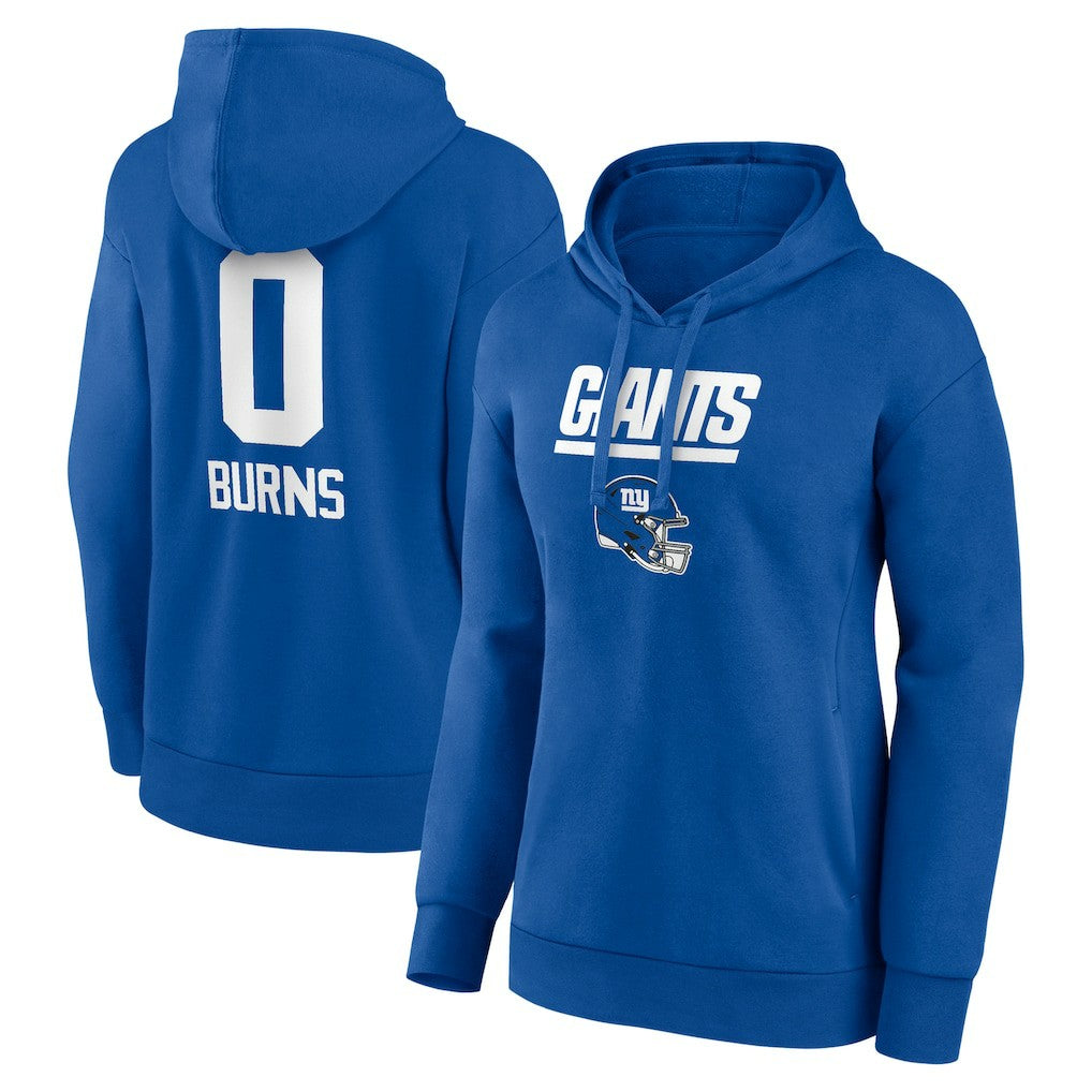 Brian Burns New York Giants Women's Name & Number Team Wordmark Pullover Hoodie - Royal Hoodies