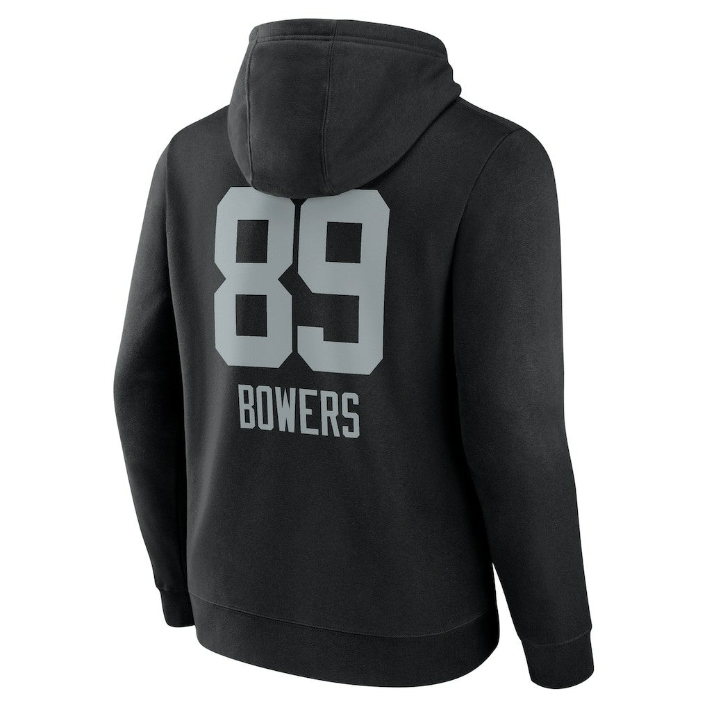 Brock Bowers Las Vegas Raiders Name & Number Team Wordmark Pullover Hoodie - Black Hoodies