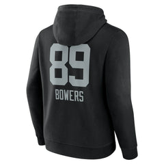 Brock Bowers Las Vegas Raiders Name & Number Team Wordmark Pullover Hoodie - Black Hoodies