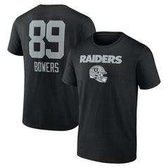 Brock Bowers Las Vegas Raiders Name & Number Team Wordmark T-Shirt - Black T-shirts
