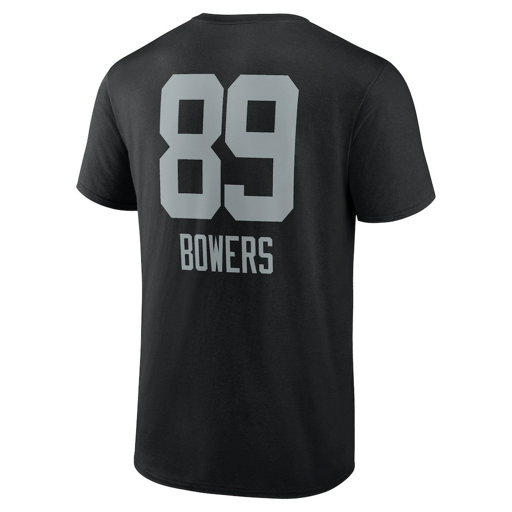 Brock Bowers Las Vegas Raiders Name & Number Team Wordmark T-Shirt - Black T-shirts