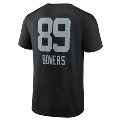 Brock Bowers Las Vegas Raiders Name & Number Team Wordmark T-Shirt - Black T-shirts