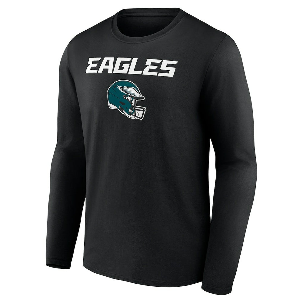 Saquon Barkley Philadelphia Eagles Name & Number Team Wordmark Long Sleeve T-Shirt - Black T-shirts