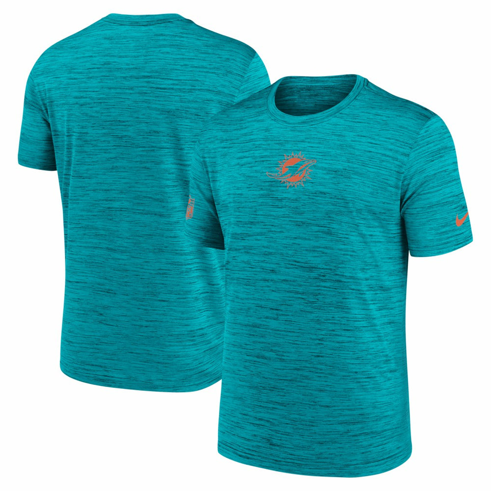 Miami Dolphins Big & Tall Sideline Velocity Performance T-Shirt - Aqua T-shirts