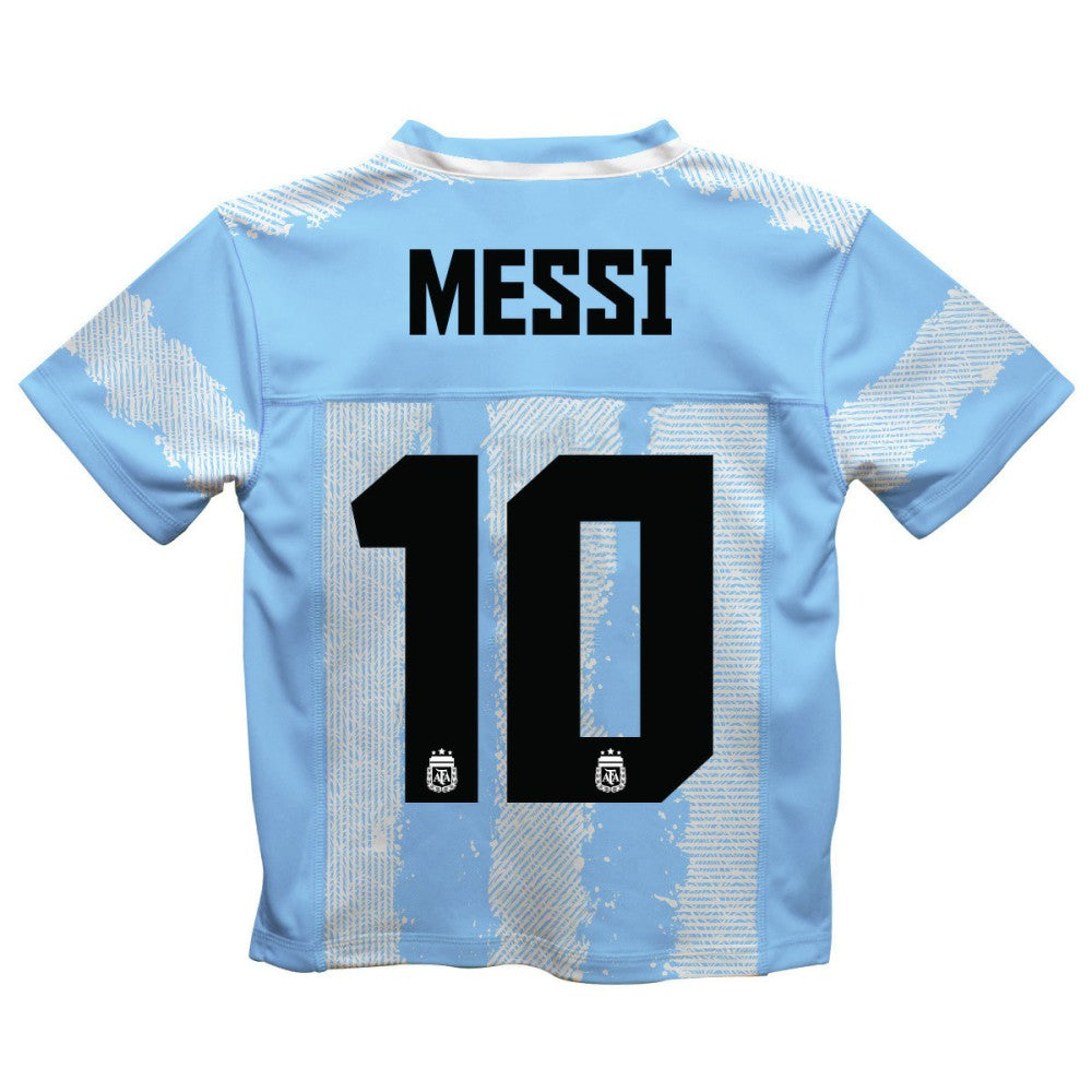 Lionel Messi Argentina National Team Vive La Fete Football Jersey Light Blue