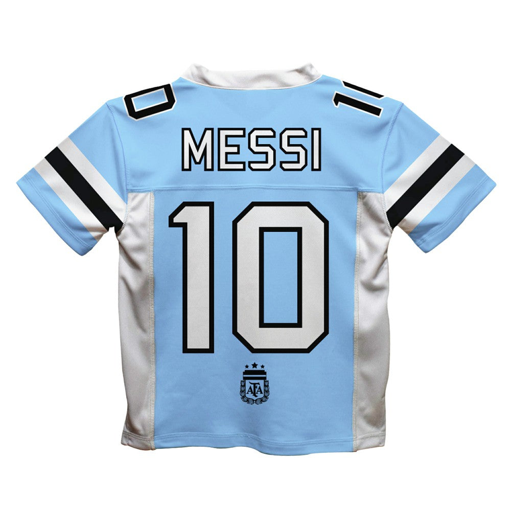 Lionel Messi Argentina National Team Vive La Fete Football Jersey Light Blue