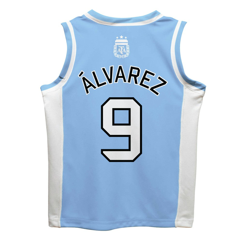 Julián Álvarez Argentina National Team Vive La Fete Mesh Basketball Jersey Light Blue