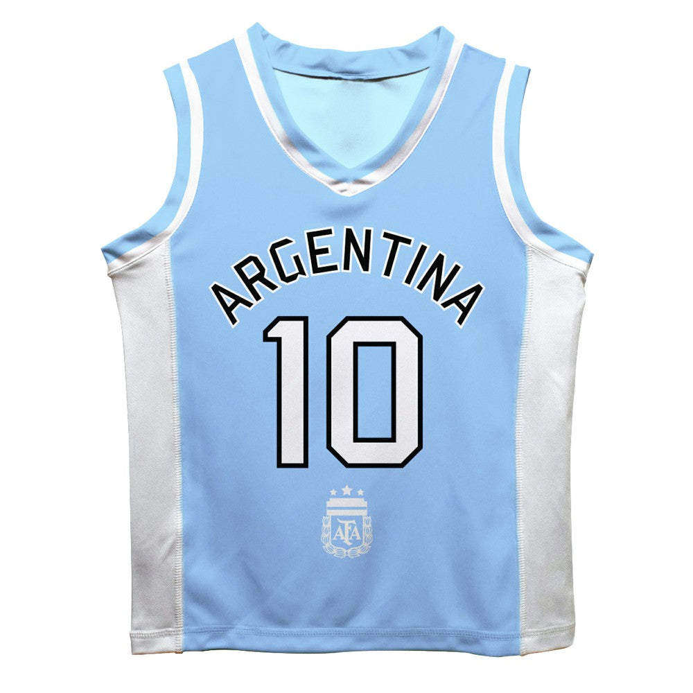 Lionel Messi Argentina National Team Vive La Fete Mesh Basketball Jersey Light Blue