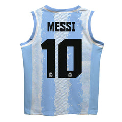 Lionel Messi Argentina National Team Vive La Fete Mesh Basketball Jersey Light Blue