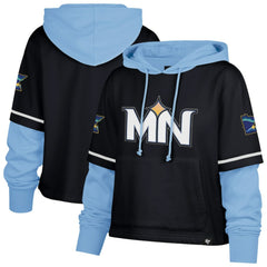 Minnesota Twins '47 Women's City Connect Shortstop Cropped Pullover Hoodie - Navy Hoodies
