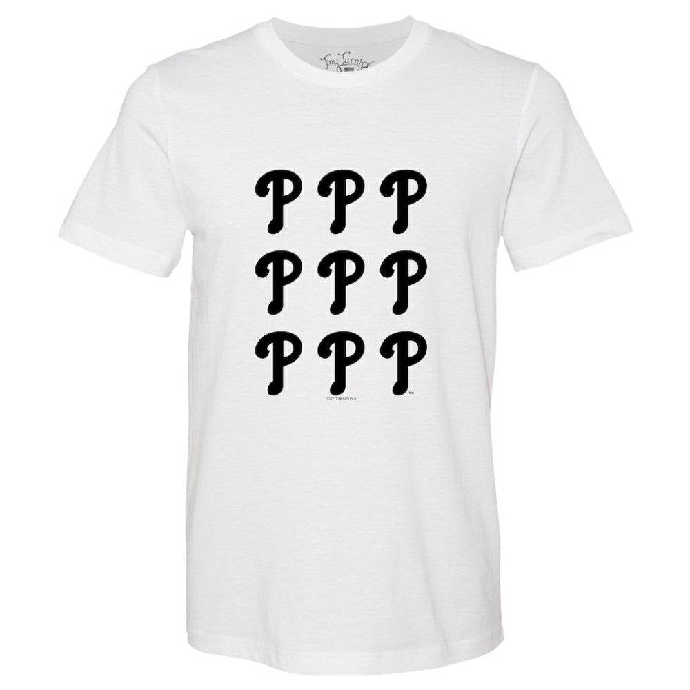 Philadelphia Phillies Tiny Turnip Women's Logo Grid T-Shirt - White T-shirts