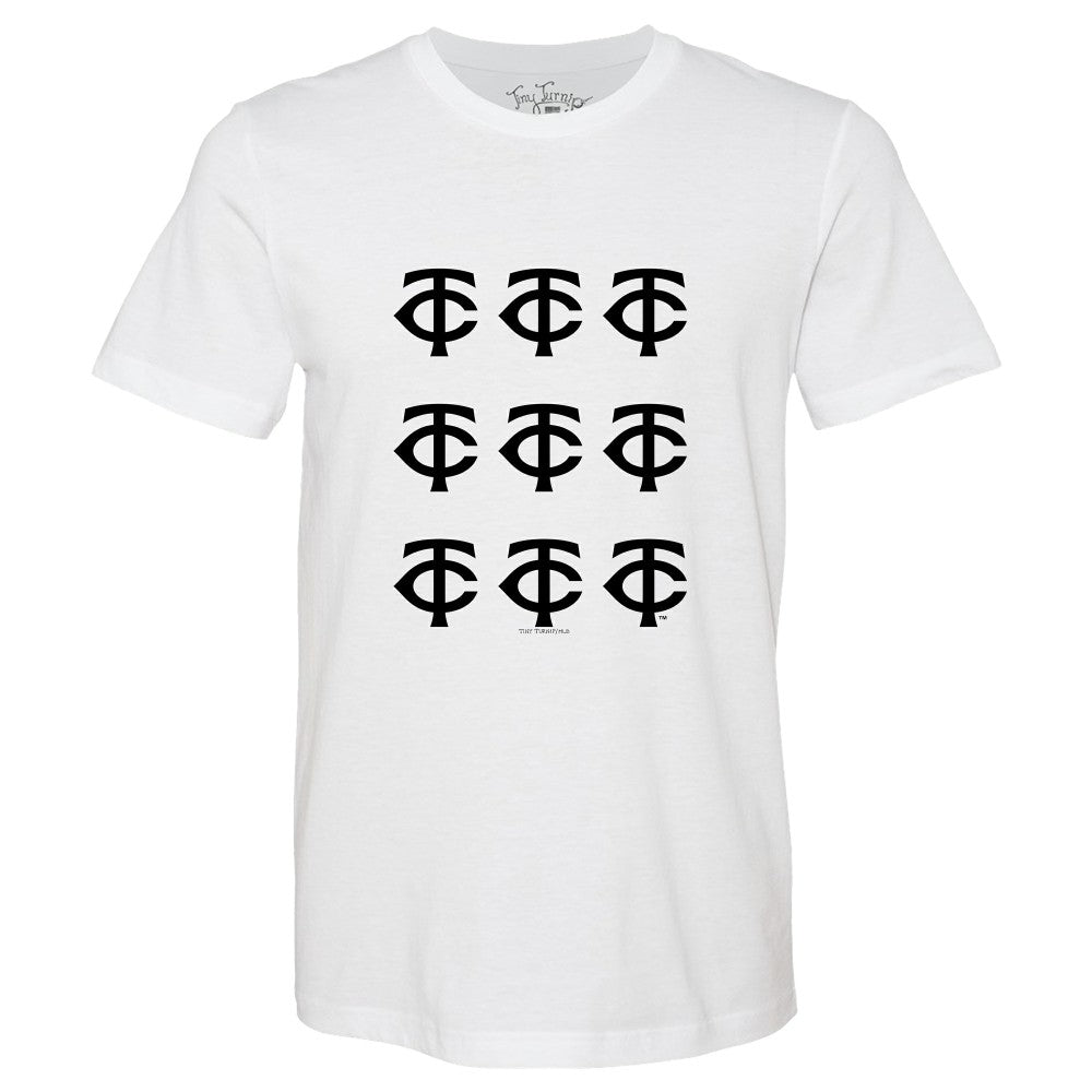 Minnesota Twins Tiny Turnip Women's Logo Grid T-Shirt - White T-shirts