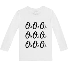 Baltimore Orioles Tiny Turnip Youth Logo Grid Long Sleeve T-Shirt - White T-shirts