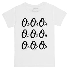 Baltimore Orioles Tiny Turnip Youth Logo Grid T-Shirt - White T-shirts