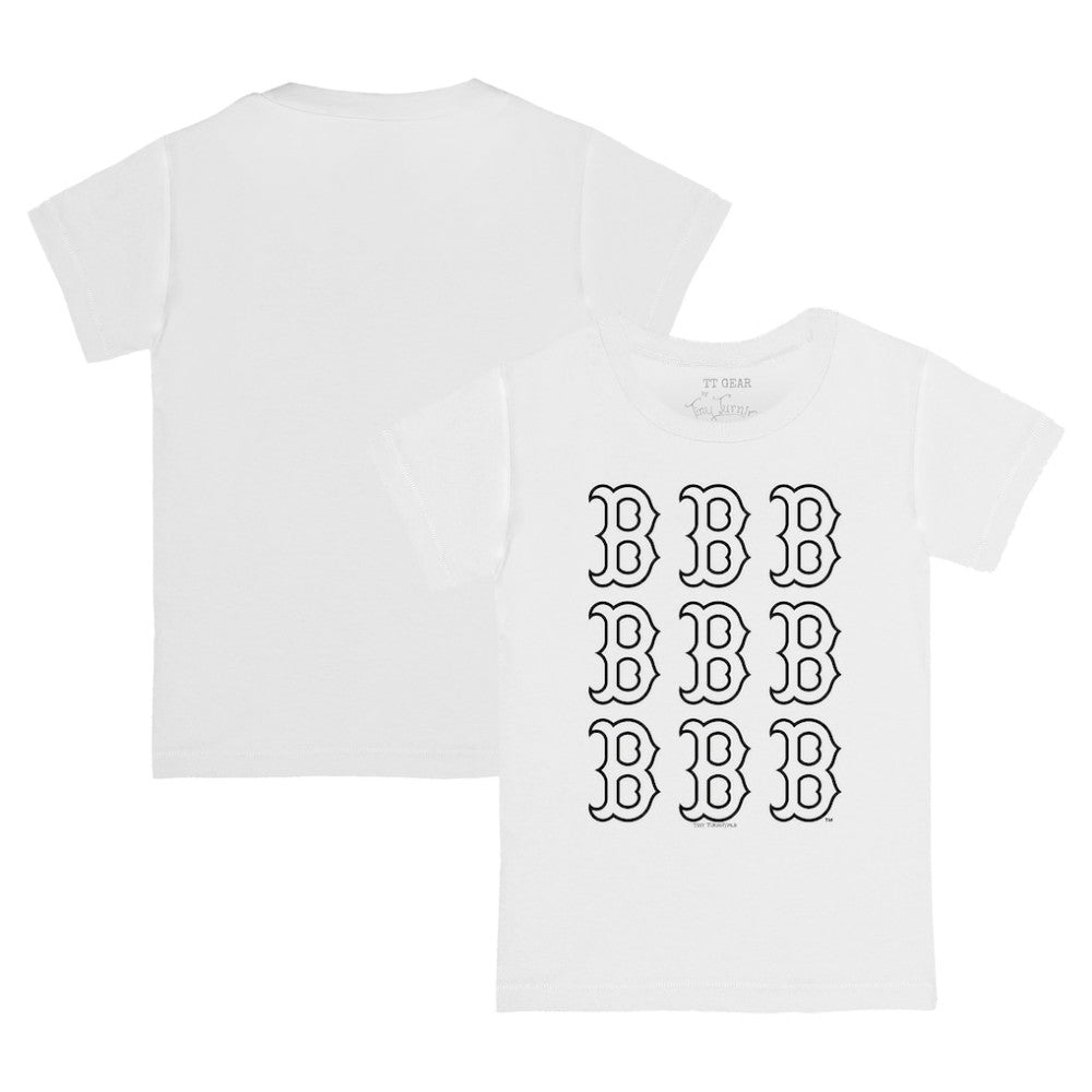 Boston Red Sox Tiny Turnip Youth Logo Grid T-Shirt - White T-shirts