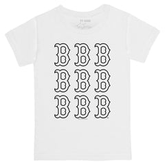 Boston Red Sox Tiny Turnip Youth Logo Grid T-Shirt - White T-shirts