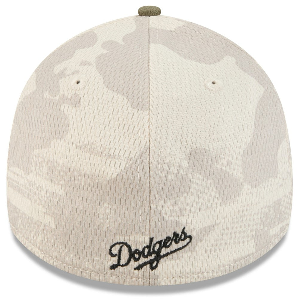 Los Angeles Dodgers New Era 2025 Armed Forces Day 39THIRTY Flex Hat - Light Beige/Olive Hats