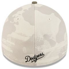 Los Angeles Dodgers New Era 2025 Armed Forces Day 39THIRTY Flex Hat - Light Beige/Olive Hats