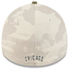 Chicago Cubs New Era 2025 Armed Forces Day 39THIRTY Flex Hat - Light Beige/Olive Hats