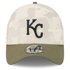 Kansas City Royals New Era 2025 Armed Forces Day 39THIRTY Flex Hat - Light Beige/Olive Hats