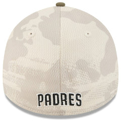 San Diego Padres New Era 2025 Armed Forces Day 39THIRTY Flex Hat - Light Beige/Olive Hats