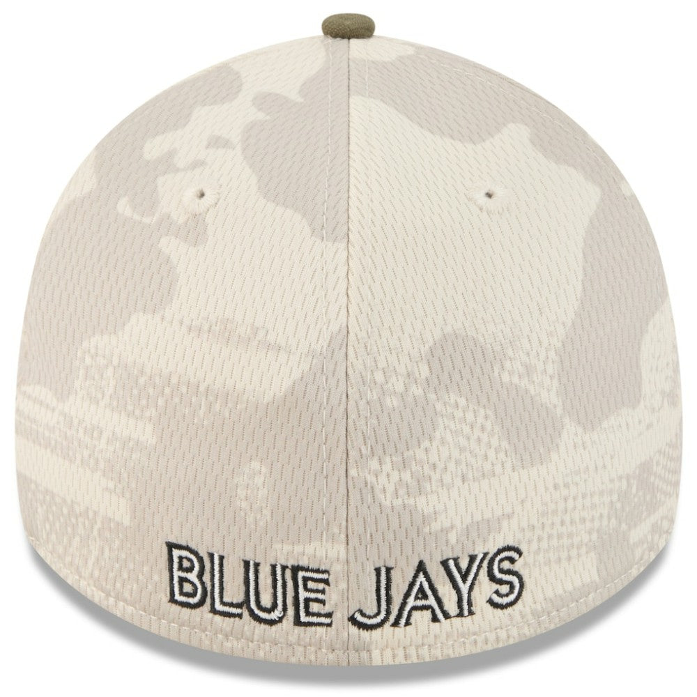 Toronto Blue Jays New Era 2025 Armed Forces Day 39THIRTY Flex Hat - Light Beige/Olive Hats