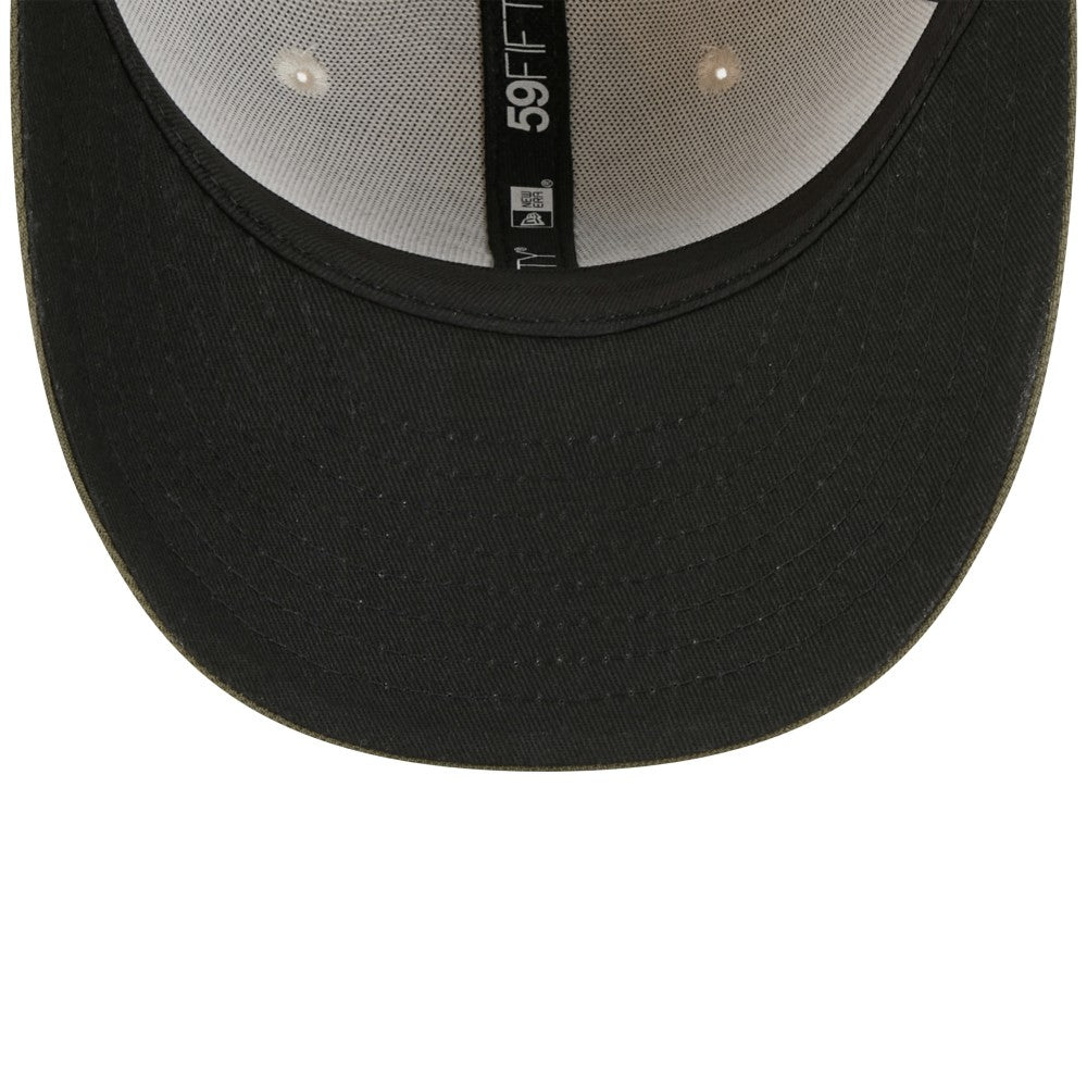 Miami Marlins New Era 2025 Armed Forces Day 59FIFTY Fitted Hat - Light Beige/Olive Hats