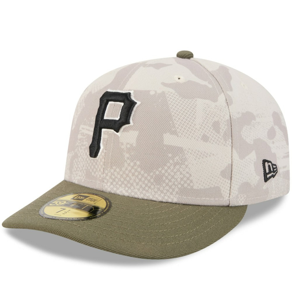 Pittsburgh Pirates New Era 2025 Armed Forces Day 59FIFTY Fitted Hat - Light Beige/Olive Hats