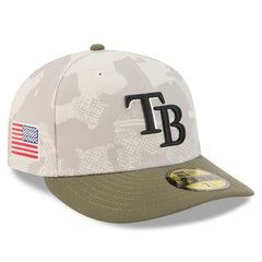 Tampa Bay Rays New Era 2025 Armed Forces Day 59FIFTY Fitted Hat - Light Beige/Olive Hats