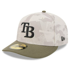 Tampa Bay Rays New Era 2025 Armed Forces Day 59FIFTY Fitted Hat - Light Beige/Olive Hats