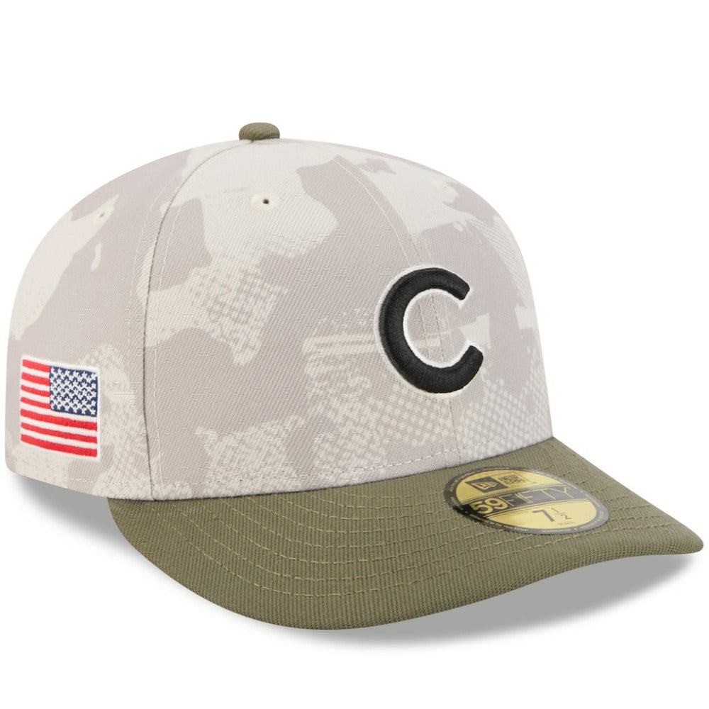 Chicago Cubs New Era 2025 Armed Forces Day 59FIFTY Fitted Hat - Light Beige/Olive Hats